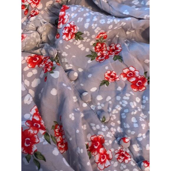 Torrid Harper gray floral leopard print 3/4 sleeve button woman’s size 10 medium - Picture 5 of 8